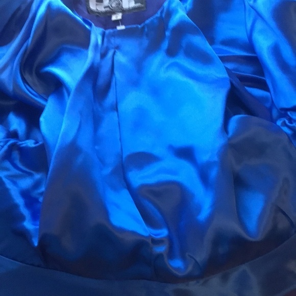 1980's VINTAGE PURPLE SUEDE & LEATHER  BLAZER WITH SHOULDER PADS SIZE 6 - Picture 7 of 10